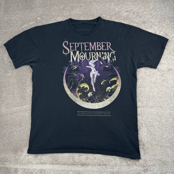 Black September Mourning Tour T-Shirt Size XL Band Tee Blood Lust Death - Picture 1 of 4